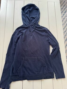 Old Navy Striped Navy Hooded Pullover